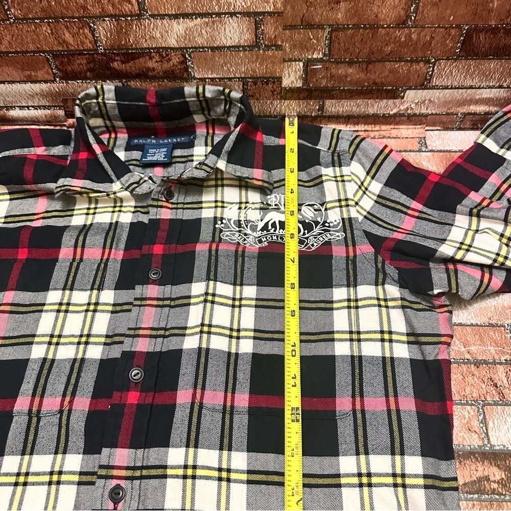 Ralph Lauren Women’s  Black Plaid Shirt size 12 - Picture 8 of 10